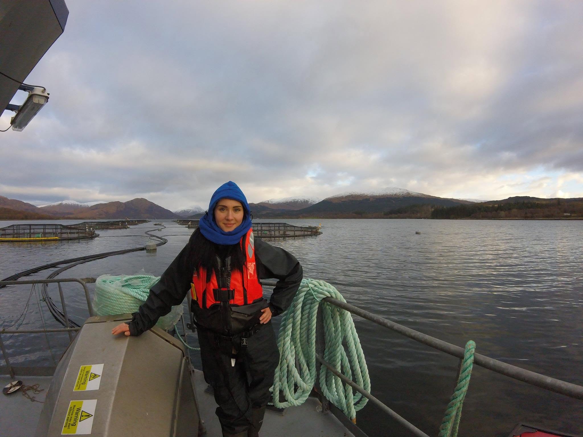 Yuliia Buhlak working in the fish biology and aquaculture field